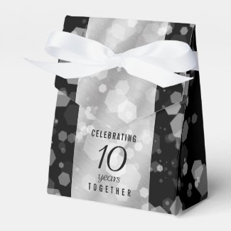 Elegant 10th Tin Wedding Anniversary Celebration Favor Box