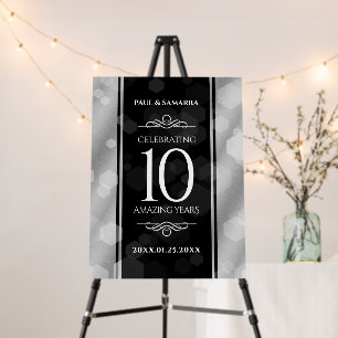 Elegant 10th Tin Wedding Anniversary Celebration Foam Board