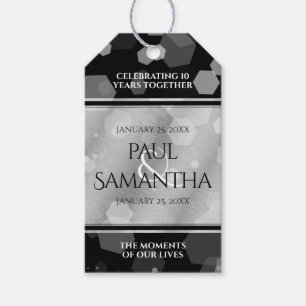 Elegant 10th Tin Wedding Anniversary Celebration Gift Tags