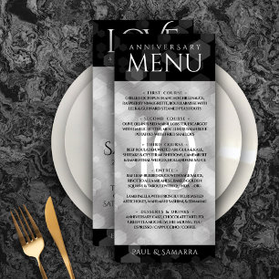 Elegant 10th Tin Wedding Anniversary Celebration Menu