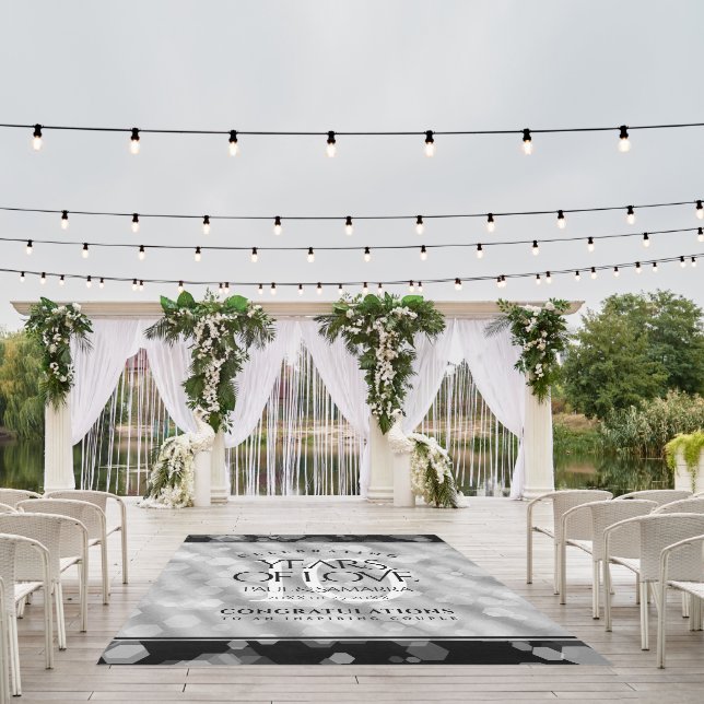 Elegant 10th Tin Wedding Anniversary Celebration Outdoor Rug (Insitu (Wedding 1))