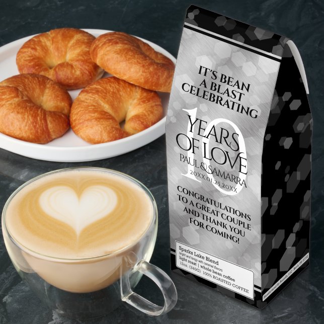 Elegant 10th Tin Wedding Anniversary Celebration Roasted Coffee (Breakfast)