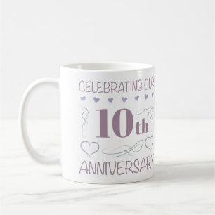 Elegant 10th Wedding Anniversary Lavender Coffee Mug