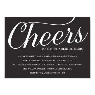 10th Wedding Anniversary Invitations Zazzle Elegant 10th Wedding Anniversary Party Invitation
