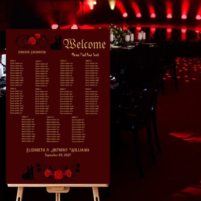 Elegant 11-Seat Wedding Seating Chart Foam Board (Creator Uploaded)