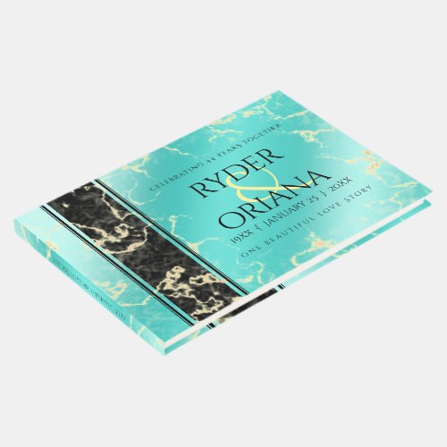 Elegant 11th 44th Turquoise Wedding Anniversary Guest Book