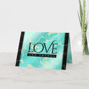 Elegant 11th 44th Turquoise Wedding Anniversary Letterpress Thank You Card