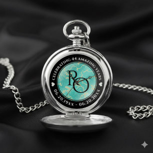 Elegant 11th 44th Turquoise Wedding Anniversary Pocket Watch