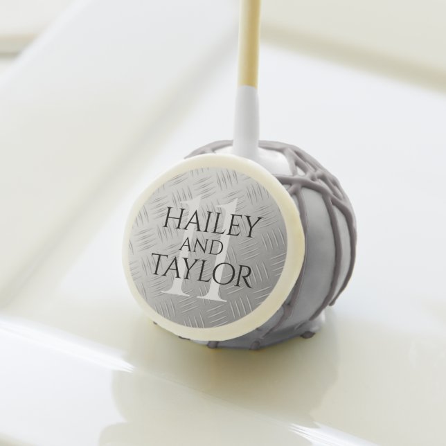Elegant 11th Steel Wedding Anniversary Celebration Cake Pops (Front Insitu)