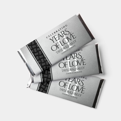 Elegant 11th Steel Wedding Anniversary Celebration Hershey Bar Favors