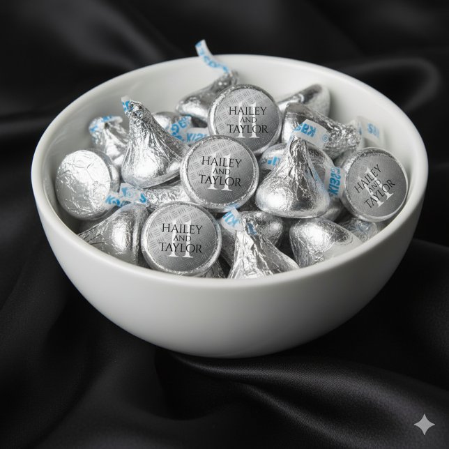 Elegant 11th Steel Wedding Anniversary Celebration Hershey®'s Kisses® (Elegant 11th Steel Wedding Anniversary Hershey's Kisses Cover Photo)