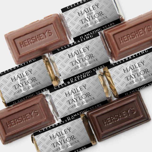 Elegant 11th Steel Wedding Anniversary Celebration Hershey's Miniatures (Assorted)