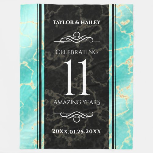 Elegant 11th Turquoise Wedding Anniversary