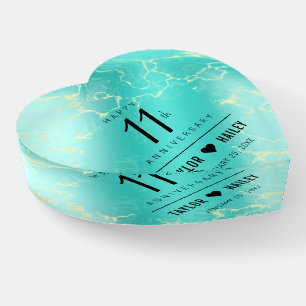 Elegant 11th Turquoise Wedding Anniversary Paperweight