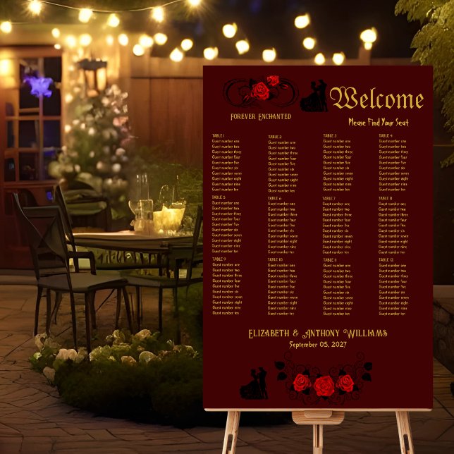 Elegant 12-Seat Wedding Seating Chart Foam Board (Creator Uploaded)