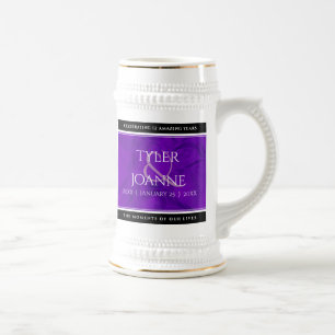 Elegant 12th Silk Wedding Anniversary Celebration Beer Stein