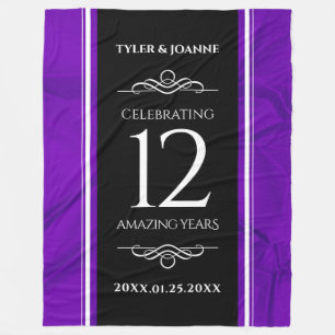 Elegant 12th Silk Wedding Anniversary Celebration Fleece Blanket