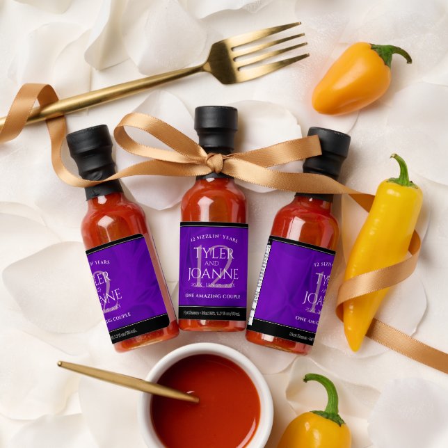 Elegant 12th Silk Wedding Anniversary Celebration Hot Sauces (Wedding)