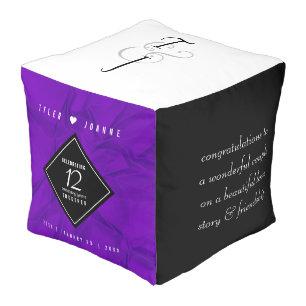 Elegant 12th Silk Wedding Anniversary Celebration Pouf