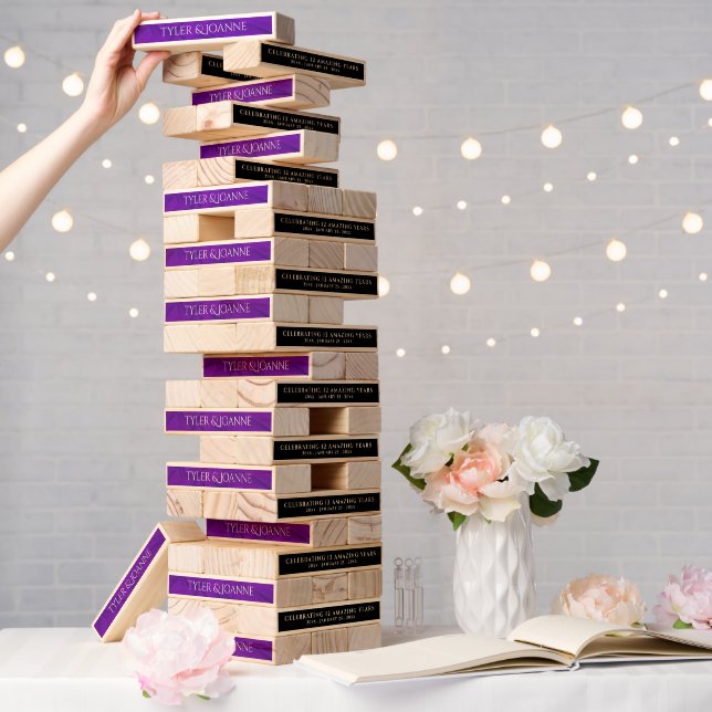 Elegant 12th Silk Wedding Anniversary Celebration Topple Tower (Wedding)