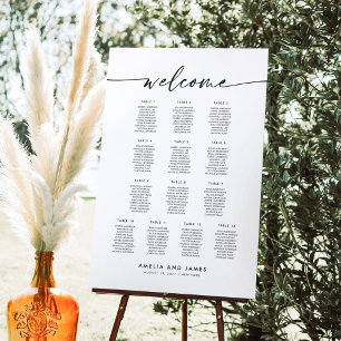 Elegant 13 Tables Welcome Seating Chart Foam Board