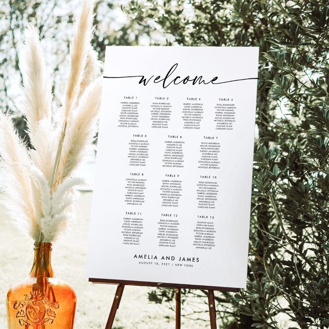 Elegant 13 Tables Welcome Seating Chart Foam Board (Creator Uploaded)