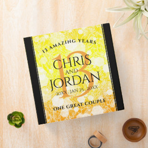 Elegant 13th Citrine Wedding Anniversary 3 Ring Binder