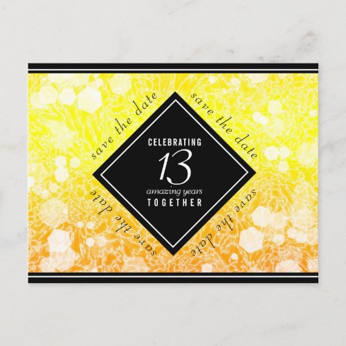 Elegant 13th Citrine Wedding Anniversary Announcement Postcard