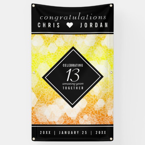 Elegant 13th Citrine Wedding Anniversary Banner