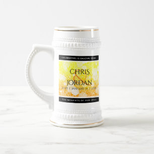 Elegant 13th Citrine Wedding Anniversary Beer Stein