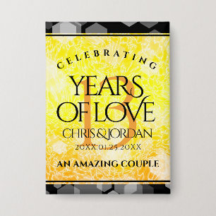 Elegant 13th Citrine Wedding Anniversary Button