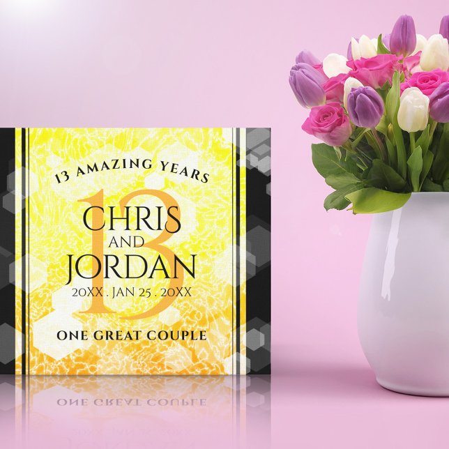 Elegant 13th Citrine Wedding Anniversary Canvas Print (Creator Uploaded)