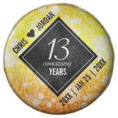 Elegant 13th Citrine Wedding Anniversary Chocolate Covered Oreo (Front)