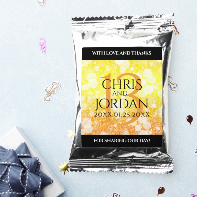 Elegant 13th Citrine Wedding Anniversary Coffee Drink Mix (Packets)