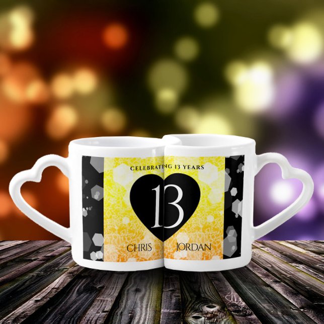 Elegant 13th Citrine Wedding Anniversary Coffee Mug Set (Creator Uploaded)