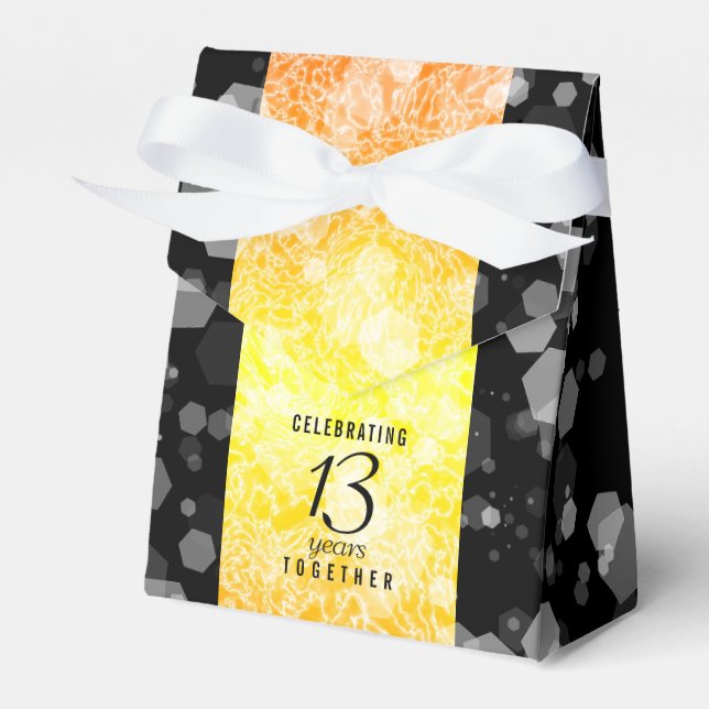 Elegant 13th Citrine Wedding Anniversary Favor Boxes (Front Side)