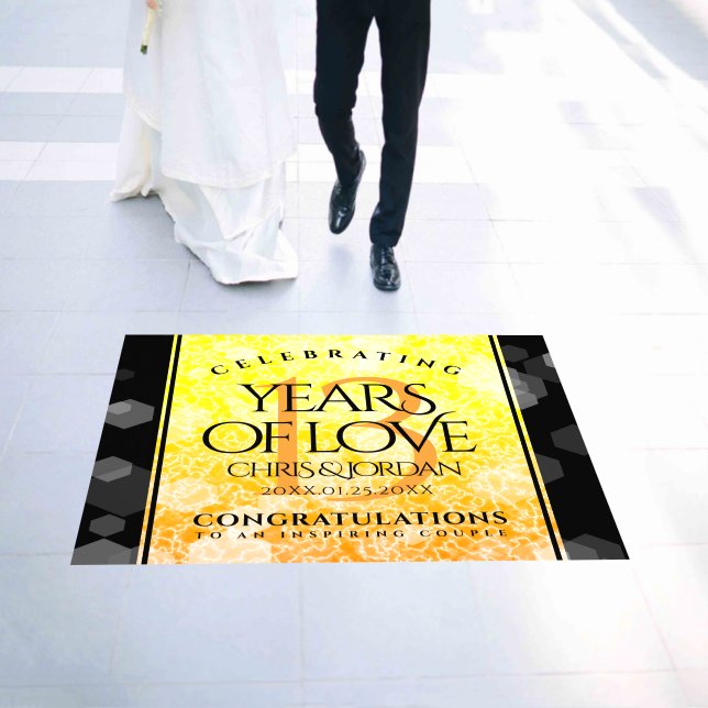 Elegant 13th Citrine Wedding Anniversary Floor Decals (Wedding)