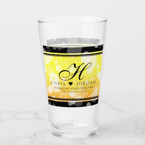 Elegant 13th Citrine Wedding Anniversary Glass