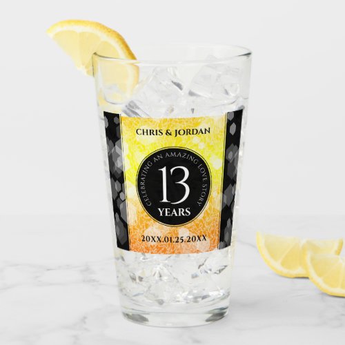 Elegant 13th Citrine Wedding Anniversary Glass