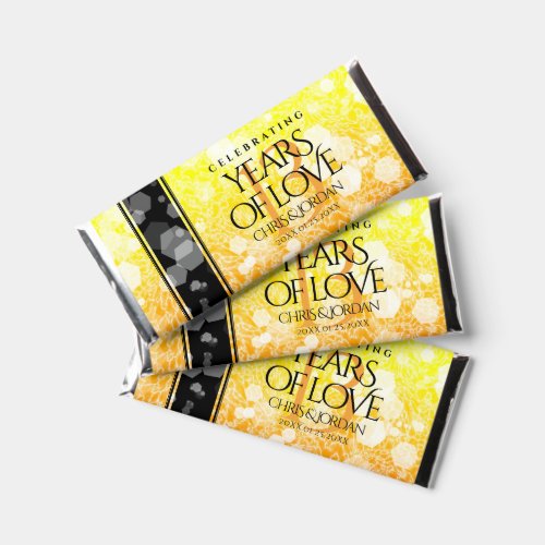 Elegant 13th Citrine Wedding Anniversary Hershey Bar Favors