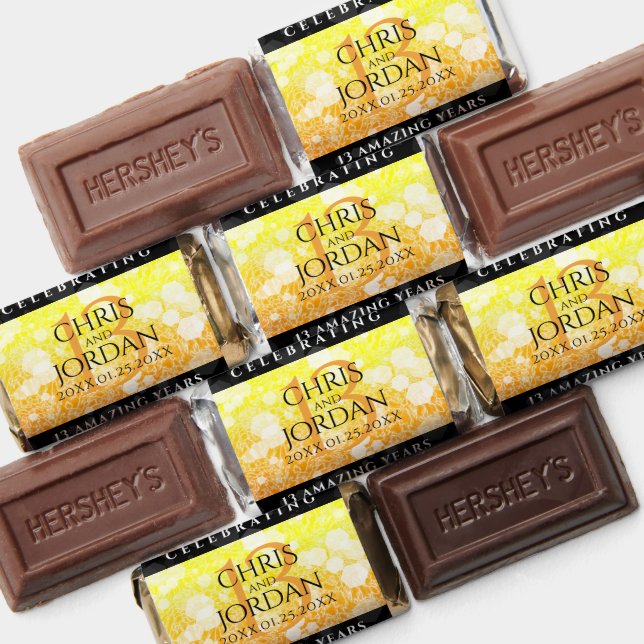 Elegant 13th Citrine Wedding Anniversary Hershey's Miniatures (Assorted)
