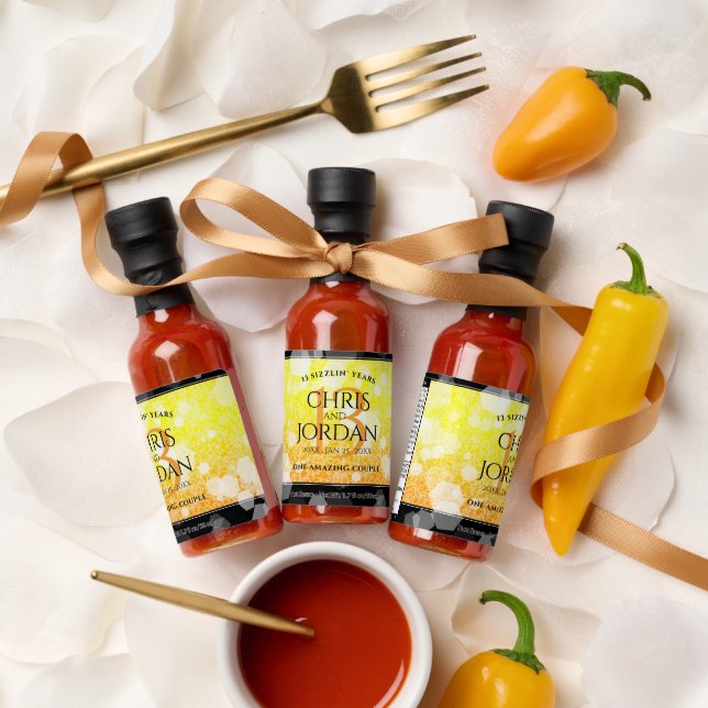 Elegant 13th Citrine Wedding Anniversary Hot Sauces (Wedding)
