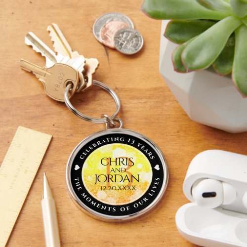 Elegant 13th Citrine Wedding Anniversary Keychain