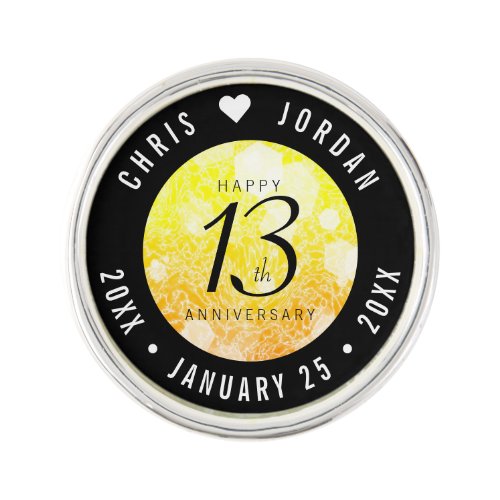 Elegant 13th Citrine Wedding Anniversary Lapel Pin