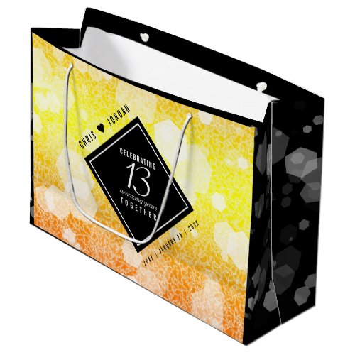 Elegant 13th Citrine Wedding Anniversary Large Gift Bag