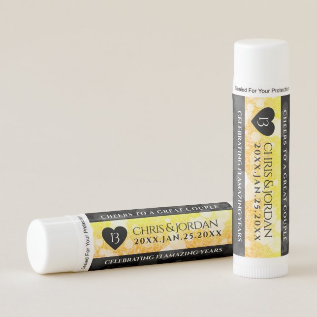 Elegant 13th Citrine Wedding Anniversary Lip Balm (Front)