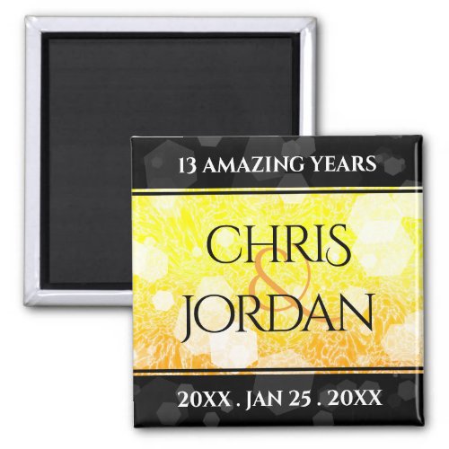 Elegant 13th Citrine Wedding Anniversary Magnet