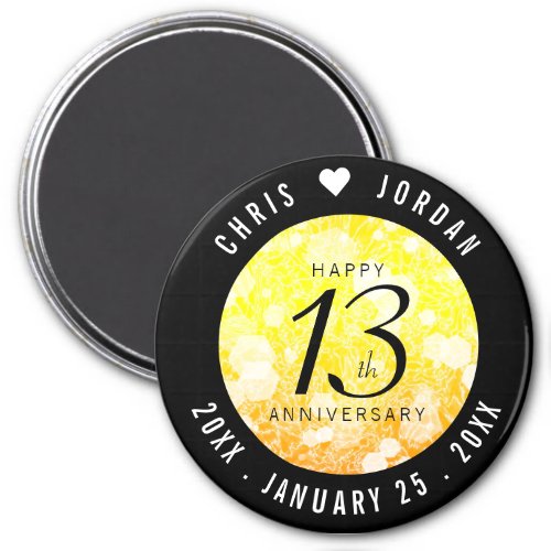 Elegant 13th Citrine Wedding Anniversary Magnet