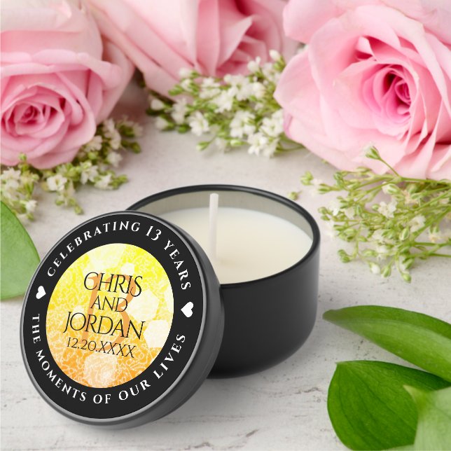 Elegant 13th Citrine Wedding Anniversary Mini Candle Favors (Insitu (Wedding))