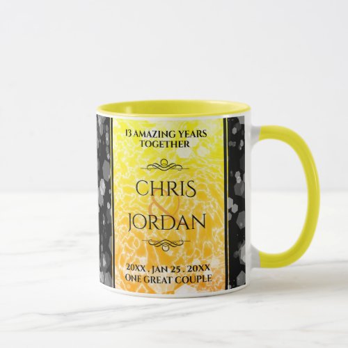 Elegant 13th Citrine Wedding Anniversary Mug